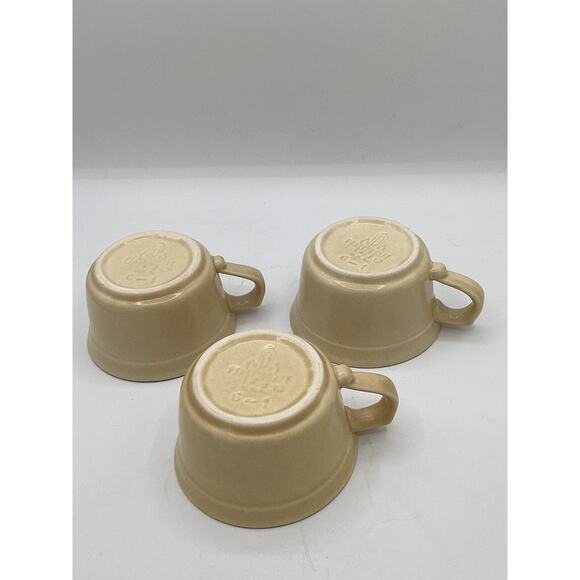 Vintage Pfaltzgraff Village Tan Brown Set of 3 Coffee/Tea Cups - Picture 4 of 4